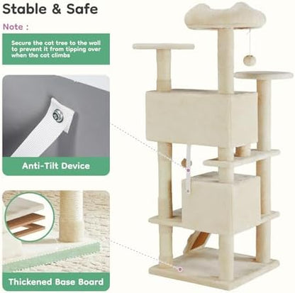 DUMOS 54-inch Cat Tree Tower with Scratching Posts, Indoor Use