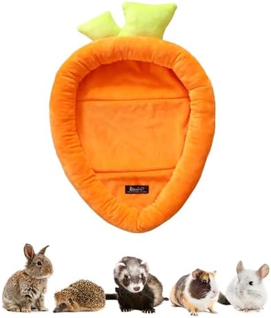 Bunny Bed Rabbit Bed Carrot Shape Bunny Beds Soft Comfortable Rabbits Beds Machine Washable Indoor Guinea Pig Bed Cute Small Animal Bed for Guinea Pig Chinchilla Ferret Squirrel Hedgehog (Medium)