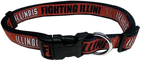 Pets First Collegiate PET Collar OLD VERSION Illinois Fighting Illini Dog Collar, Size Large. Best Sports Team Collar for Dogs & Cats. A Shiny & Colorful Dog & Cat Collar Licensed by The NCAA