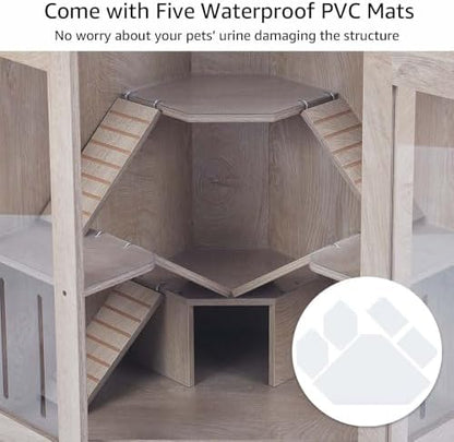 unipaws Chinchillas Hedgehog Cage with Ramp and House with Waterproof Mats