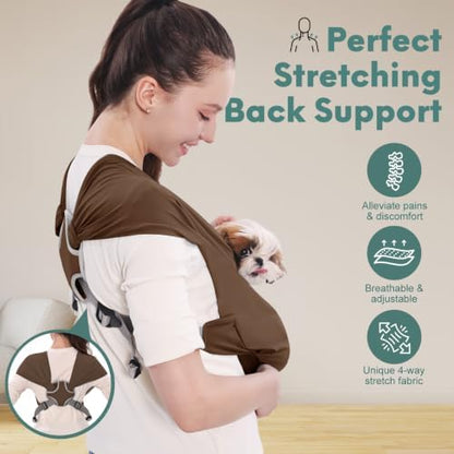 Supet Dog Sling Carrier for Small Pet, Adjustable Hands Free Front Backpack