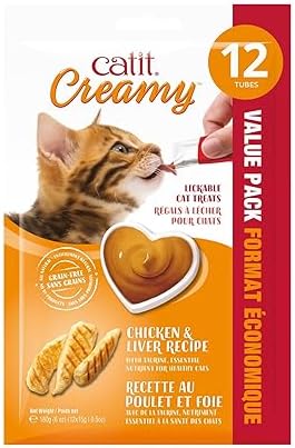 Catit Creamy Lickable Cat Treat, Assortment, 72-Pack