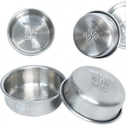 Gecko Food Water Feeding Cups,Stainless Steel 304 Metal,10 pcs,0.5oz