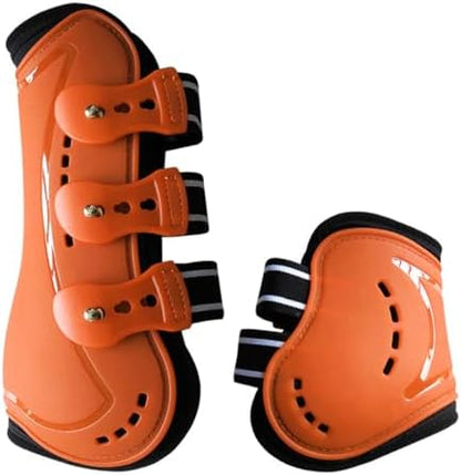 Horse Boots Open Front Jumping Tendon Sport Boots, Hind Fetlock Boots, Secure Leg Protection, Classic Breathable Equine Supplies, Set of 4