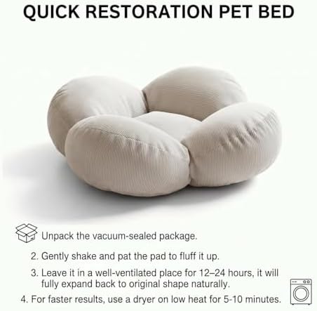 SHENGOCASE 23" Extra Large Soft Thick Kneading Plush Pillow, Flower Shaped Pet Bed Cushion, for Large Indoor Cats and Medium Small Dogs