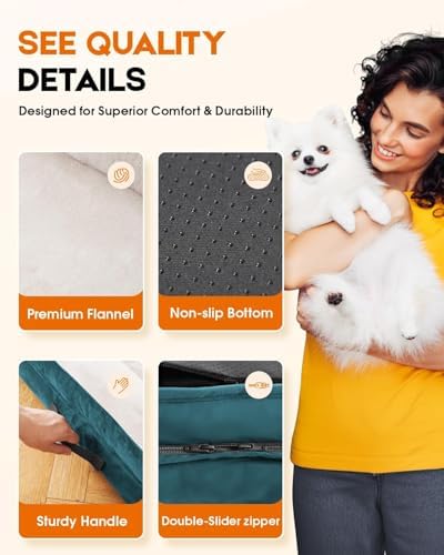 Upvilla Orthopedic Dog Bed, Four-Sided Small Dog Sofa, Washable Cover Blue
