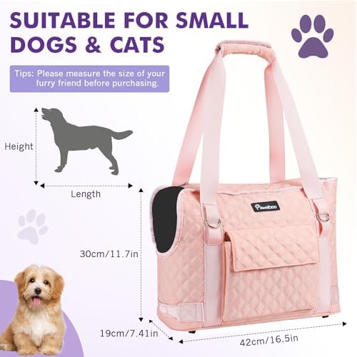Pawaboo Dog Purse Carrier for Small Dogs with Pocket,Up to 11Lbs