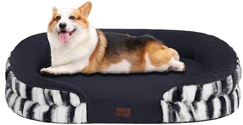 Dwanton Orthopedic Waterproof Medium Dog Bed Sofa, Gel Memory Foam, 36"