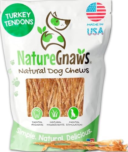 Nature Gnaws USA Turkey Tendons Dog Treats, 1 lb