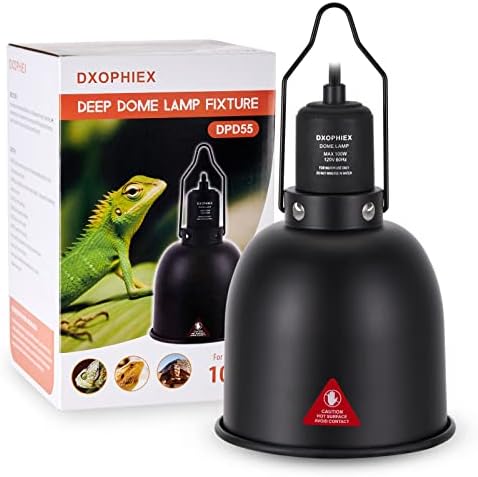 DXOPHIEX 5.5inch Deep Dome Reptile Heat Lamp Reptile Light Fixture