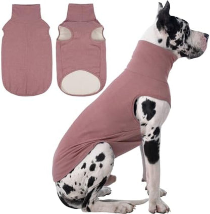 IECOii 4XL Dog Sweater - Stretch Fleece Sweater with Turtleneck,DarkRed