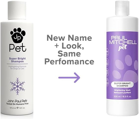 Paul Mitchell Pet Super Bright Shampoo, Brightening Wash, Whitening Dog Shampoo, 16.9 fl. Oz