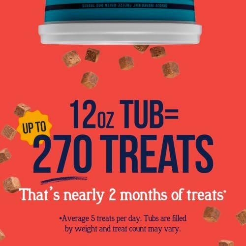 Stewart Freeze Dried Dog Treats, 100% Beef Liver, 12 oz Tub