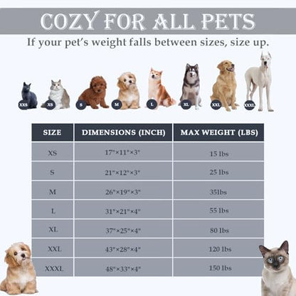 Washable Calming Dog & Cat Bed for Ultra Large Small Medium Size Pet