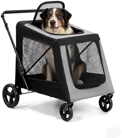 Large Dog Stroller for Large Dogs, Pet Stroller Up to 130lbs