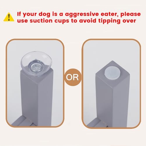 Elevated Dog Bowl Stand Adjustable Dog Food Holder 10”H Medium Grey