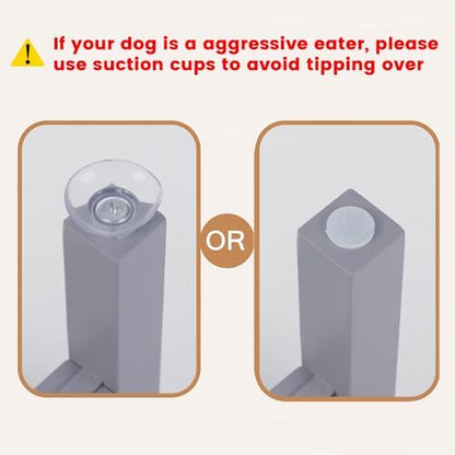 Elevated Dog Bowl Stand Adjustable Dog Food Holder 10”H Medium Grey