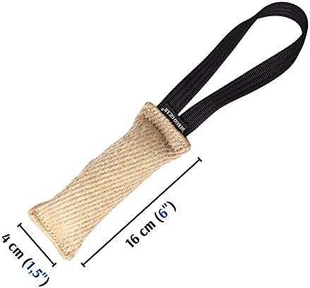 Dingo Gear Dog tug Toy with Handle, Natural fibers Jute 8,5in