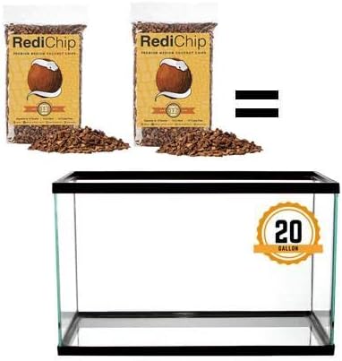 RediChip Reptile Bedding Loose Medium Coconut Chip Substrate 12 Quart Coco Husk Mulch for Snake and Gecko Habitat, Ball Python Terrarium, Lizard and Turtle Tanks, Tortoise Enclosure (2 Pk)