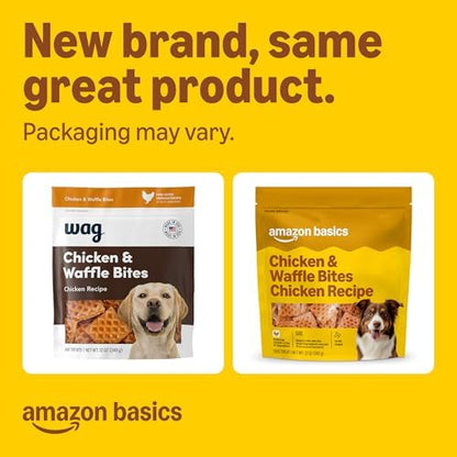 Amazon Basics Dog Treats Chicken and Waffle Bites 12oz (Previously Wag)