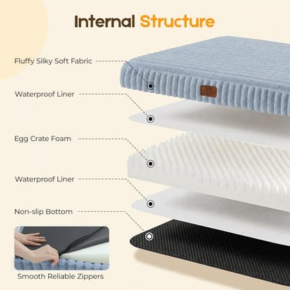 Orthopedic Dog Bed for Medium Dog, Waterproof Washable Pet Bed for Crate