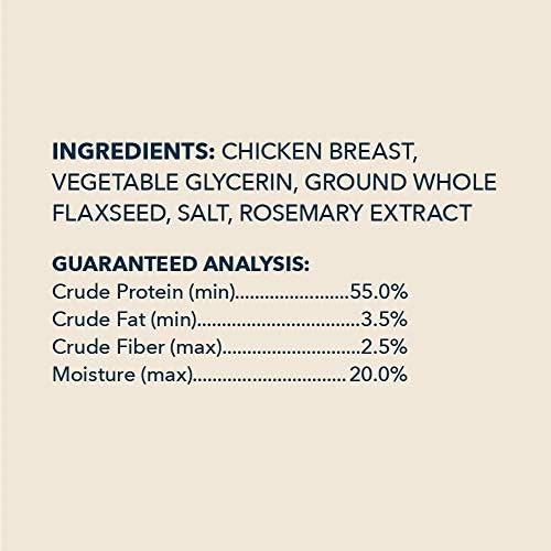 Amazon Brand – Wag Chewy Whole Muscle American Jerky Dog Treats – Chicken & Flaxseed (1 lb), Grain Free (Pack of 2)