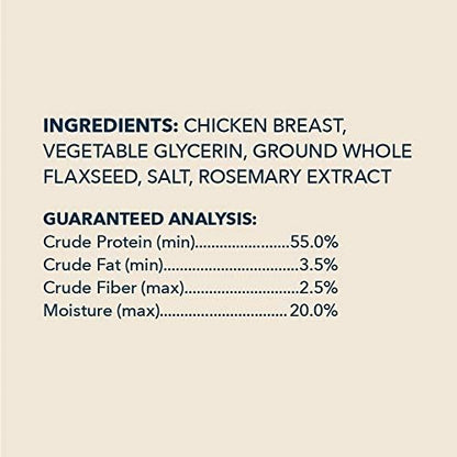 Amazon Brand – Wag Chewy Whole Muscle American Jerky Dog Treats – Chicken & Flaxseed (1 lb), Grain Free (Pack of 2)