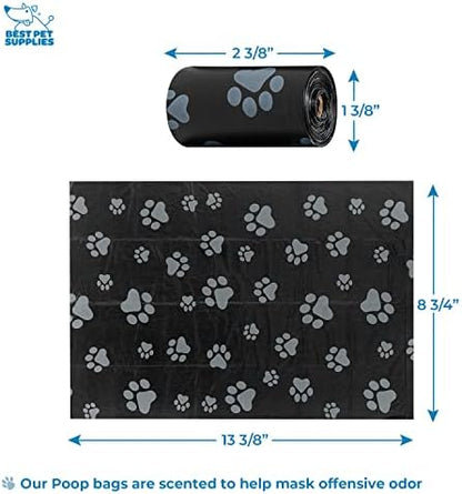 Best Pet Supplies Dog Poop Bag Holder Leash Attachment with Reusable Dispenser for Travel, Walking, Park, and Outdoor Use, Durable with Clip-On - Lime Green, Pack of 2, Plastic Dispenser w/30 Bags