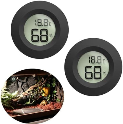 Reptile Tank Accessories, 2pcs Reptile Thermometer and Humidity Gauge, Bearded Dragon Tank Thermometer Humidity Gauge for Jumping Spider, Leopard Gecko, Hermit Crab, Gecko, Ball Python, Lizard.