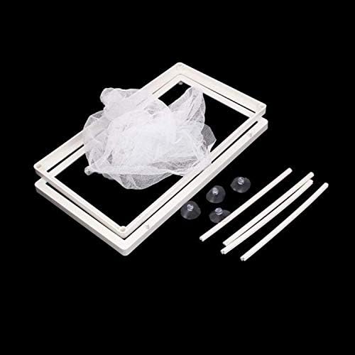 COMOK Fish Hatchery Breeder Box Aquarium Separation Net Nylon Incubator Mesh Fish Breeding Tanks Isolation Box White Rectangle