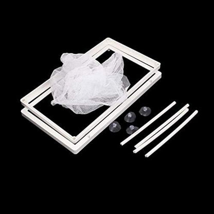 COMOK Fish Hatchery Breeder Box Aquarium Separation Net Nylon Incubator Mesh Fish Breeding Tanks Isolation Box White Rectangle