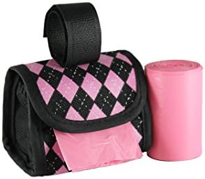 FiveStarPet Purse Dispenser with 2 Rolls Refill Bags (Pink Black)