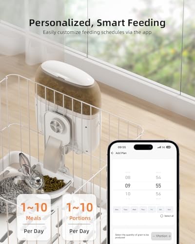 Sandpoy Hanging Automatic Rabbit Feeder for Cages with 1080P Camera