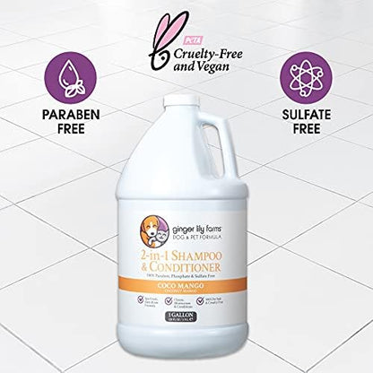 Ginger Lily Farms 1 gal Formula 2-in-1 Shampoo & Conditioner, Coco Mango