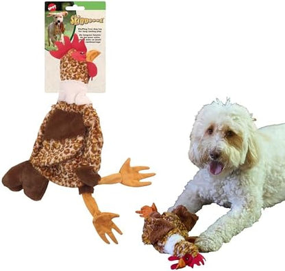SPOT Skinneeez Chicken 17" Stuffing-Free Plush Dog Toy with Honking Squeaker – Soft, Floppy & Mess-Free Interactive Toy for Medium & Large Dogs – Ideal for Light & Moderate Chewers