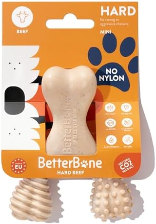 BetterBone - Hard Density - Ideal for Strong to Aggressive Chewers - All-Natural, Nylon-Free Dog Chew Toys - Non-Toxic, Promotes Dental Health, Splinter-Resistant, Sustainably Made