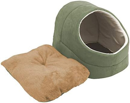 Self Warming Burrow Cat Bed, Washable Pet Hideway House