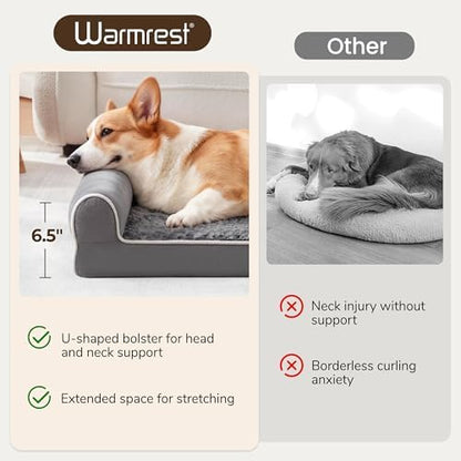 Orthopedic Large Dog Bed，Washable Dog Couch for XL Senior Dogs