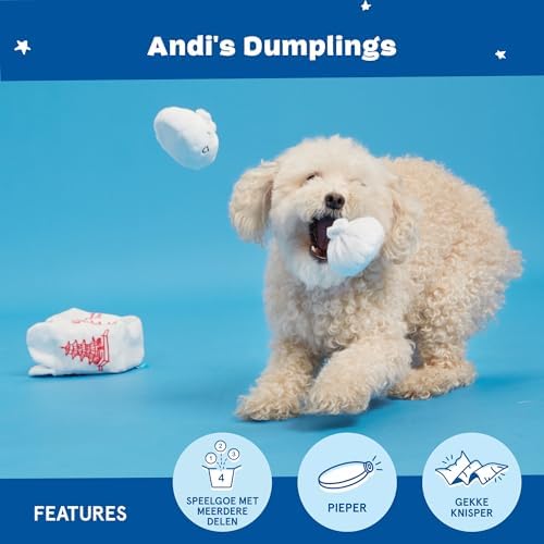 BarkBox Andi's Dumplings 4-in-1 Interactive Plush Dog Toy