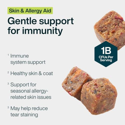 JustFoodForDogs Skin & Allergy Aid, Dog Allergy Chews for Skin & Coat -45Ct