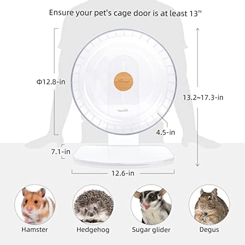 Niteangel Super-Silent Hamster Exercise Wheel: Quiet 12.8" Running Wheel