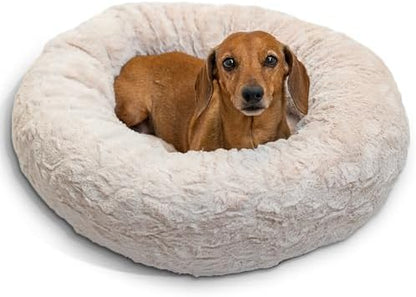 Best Friends by Sheri Original Calming Donut Dog Bed, Oyster, Small, 23"