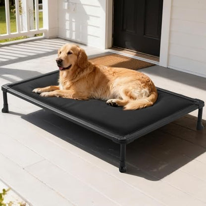 Veehoo Chew Proof Elevated Dog Bed, Padded Indestructible Raised Dog Cot