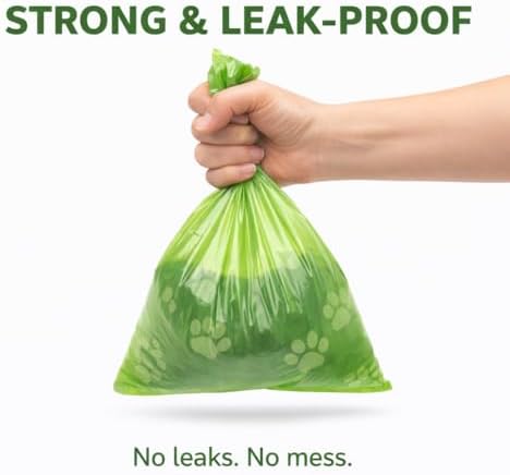 Dog Poop Bags 360 Count – Strong Leak-Proof, Easy Tear, Eco Friendly Biodegradable Waste Bags for Dogs & Cats, Unscented