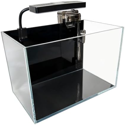 2.5 Gallon Fish Tank Starter Kits, with Led Light, Filter Pump, Cover, Small Fish Tank Betta Aquarium (30x18x20CM)