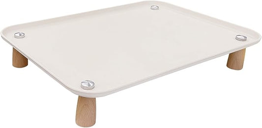Large Elevated Cat & Dog Bowl Stand,3 inch Height Raised Feeder Compatible with Most Automatic Pet Feeders & Water Fountains, Anti-Slip & Spill-Proof Large Pet Food Tray,17 x 12 Inches (White)