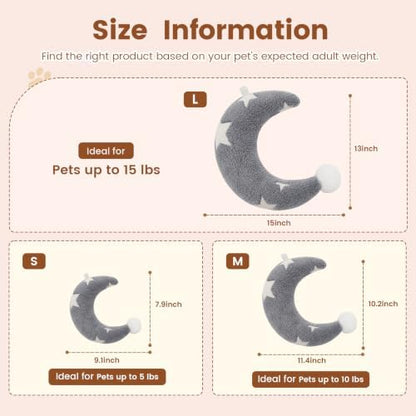 Glow in The Dark Moon Dog Pillow Calming Pet Pillow for Neck Support