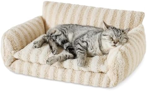 Hollypet Cat Bed Small Dog Orthopedic Couch Beds for Pets up to 13 lbs