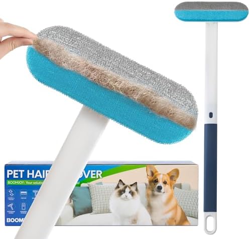 BOOMJOY Pet Hair Remover - Reusable Dog Cat Hair Remover Brush for Furniture, Couch, Carpet - Lint Remover for Pet