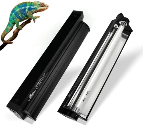 T5 UVB Lighting Combo Kit for Reptiles,8W Light Fixture with Desert 5.0 T5 UVB Light Bulbs Terrarium Hood Heat Lamp for Breaded Dragon,Turtle,Frog,Lizard,Tortoise,Gecko,Snake